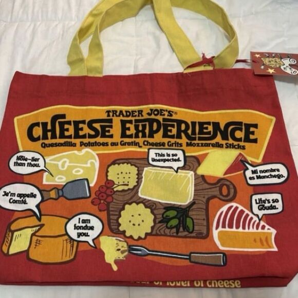 NWT NEW Limited Edition Trader Joe’s Cheese Tote Bag - Picture 1 of 2